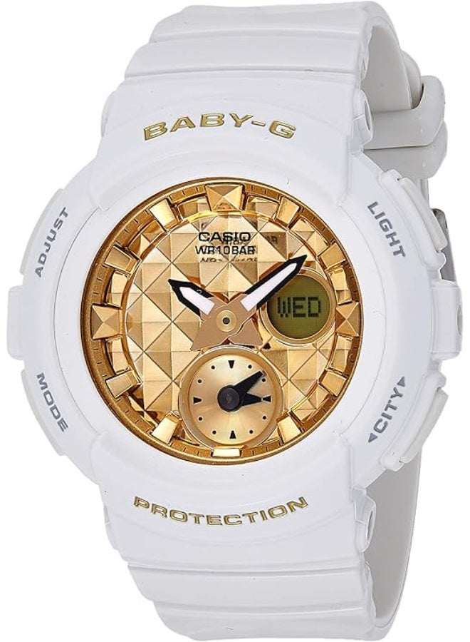 كاسيو ساعة كاسيو بيبي جي النسائية، تناظرية-رقمية، مينا ذهبي، BGA-195M-7ADR - Image 1